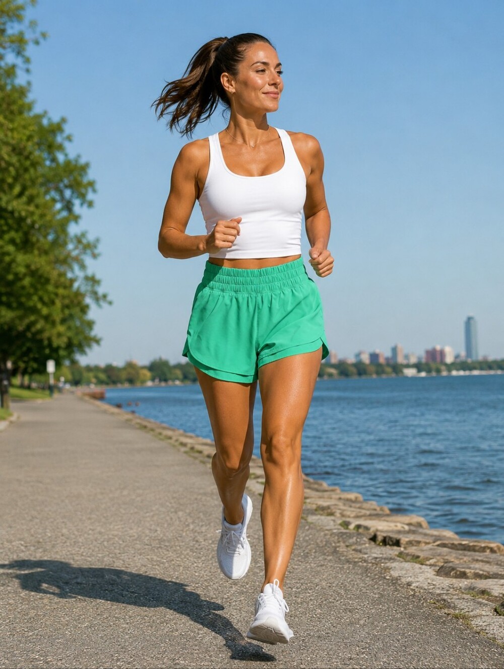 Calia Step Up High Rise Athletic Shorts in Green Running Workout Gym Women's S